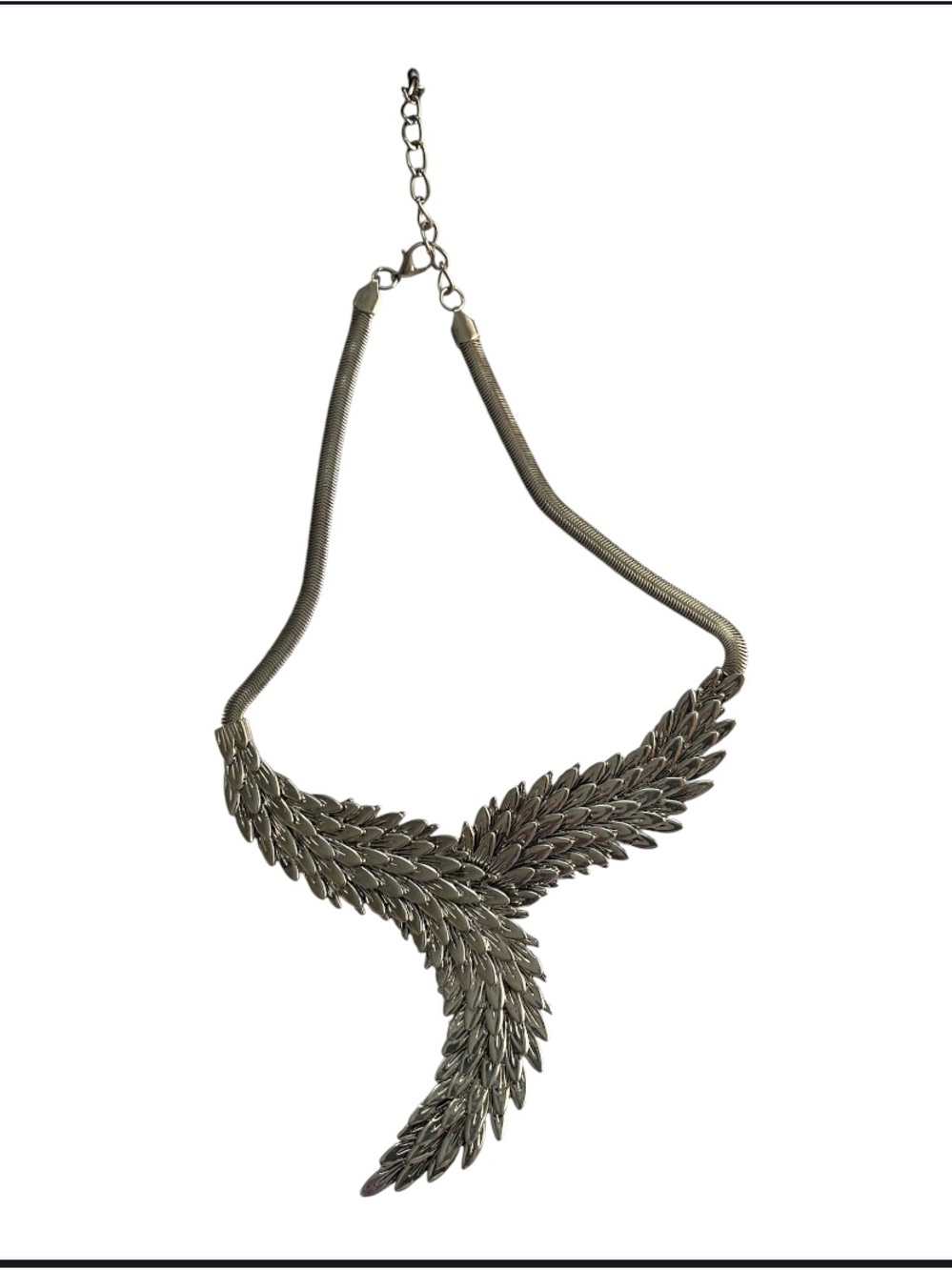 Silver Leaf Statement Necklace - Women Jewelry